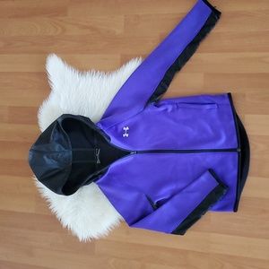 Under Armour girls youth purple black fall jacket sz YSM youth small